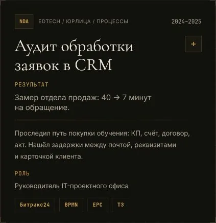Карточка кейса в личном портфолио Алексея Жаркова